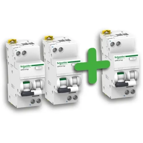 Chránič proudový s jištěním Schneider Electric A9D56610 (3 ks)