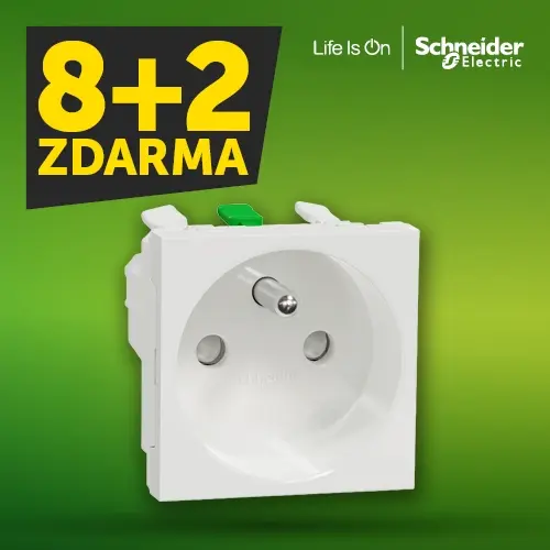 Schneider Electric Nová Unica zásuvka bezšroubová bílá NU305918E AKCE 8+2