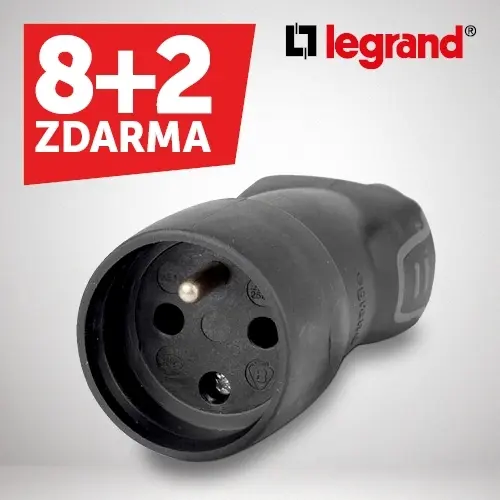 Legrand spojka/zásuvka gumová IP44 230V/16A 50446 výhodné balení 8+2