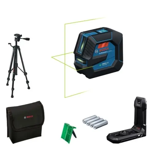Bosch - Čárový laser, dosah 20 m, s příslušenstvím a stativem 0601065601