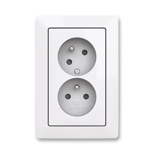 ABB Zoni dvojzásuvka bílá 5513T-C02157 500 s clonkami