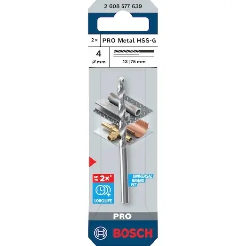 Vrták do kovu PRO Metal HSS-G 4x43x75 mm Bosch 2.608.577.639