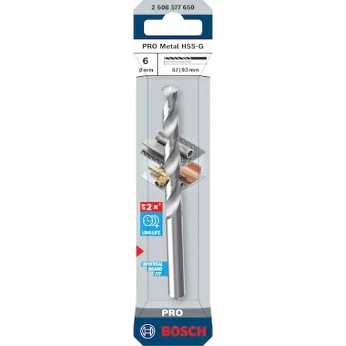 Bosch Vrták do kovu PRO Metal HSS-G pr. 6 x 57/93 mm (2 608 577 650)