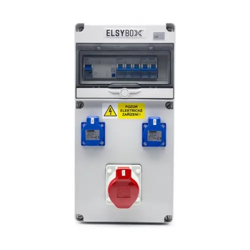 Zásuvková skříň ELSYBOX IP44 2x230V 1x400V/16A/5p P692F00120F jištěná s chráničem