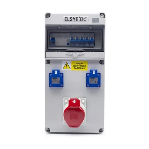 Zásuvková skříň ELSYBOX IP44 2x230V 1x400V/32A/5p P692F01020F jištěná s chráničem