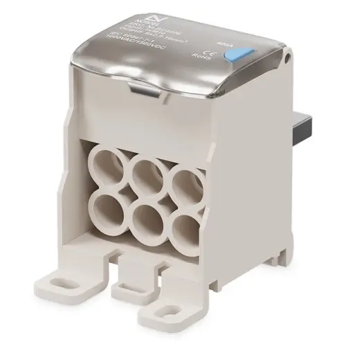 Svorka rozbočovací připojovací vstup M10 / výstup 6x16mm2 Al/Cu 400A NORDEL NLBC 4006