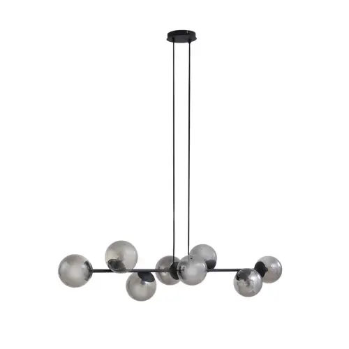 Závěsné svítidlo Lindby Isamer kouřově šedá 130 cm 8x E14 10W LED bez žárovek stmívatelné 10034203