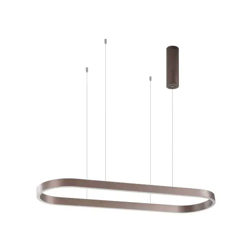 Smart LED závěsné svítidlo Lucande Melinay kávová CCT Tuya 3000K/4000K 51W 2800lm s dálkovým ovládáním 10020398