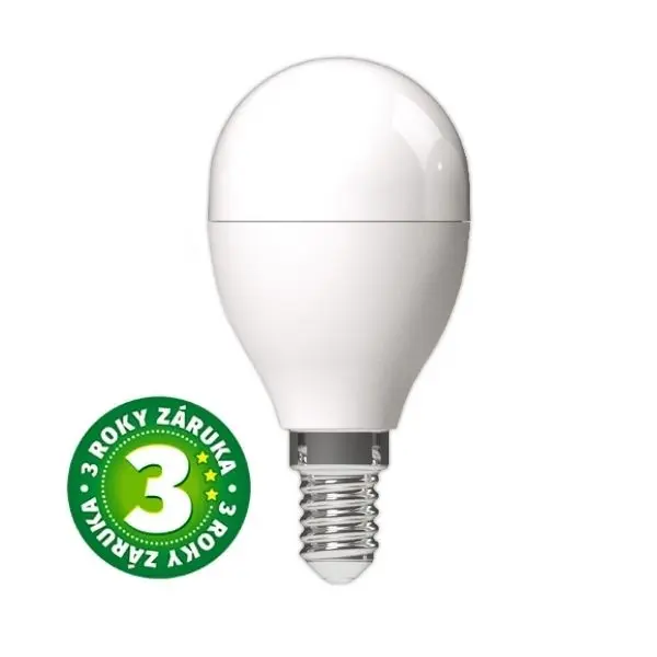 Ultra úsporná prémiová LED žárovka E14 2,9W 470lm G45, teplá, ekv. 40W, 3 roky