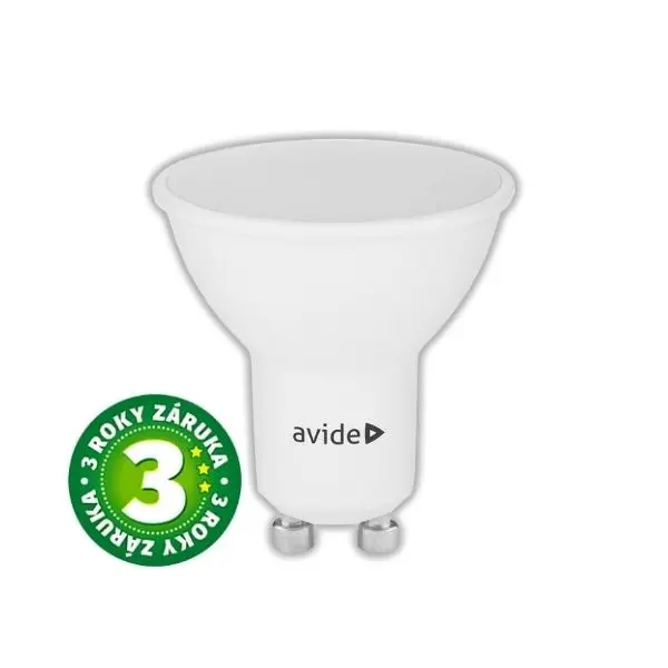 Prémiová LED žárovka GU10 7W 600lm, denní, ekv. 48W, 3 roky