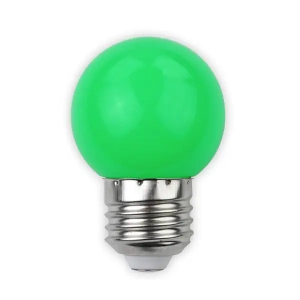 Barevná LED žárovka E27 1W 30lm zelená