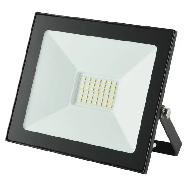 Ultratenký LED reflektor černý 30W 2400lm, studená barva světla