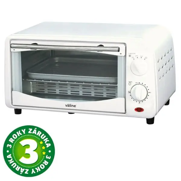 Mini elektrická retro trouba Väline Essenza 9l, 800W, bílá, volně stojící, 3 roky záruka