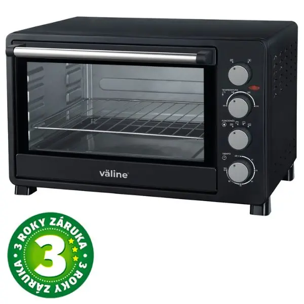 Elektrická horkovzdušná trouba Väline Hisarli 38l, 2000W, černá, samostatná, 3 roky záruka