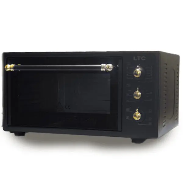 Elektrická horkovzdušná trouba LTC 48l, 1500W, retro, černá, horní a spodní ohřev, gril