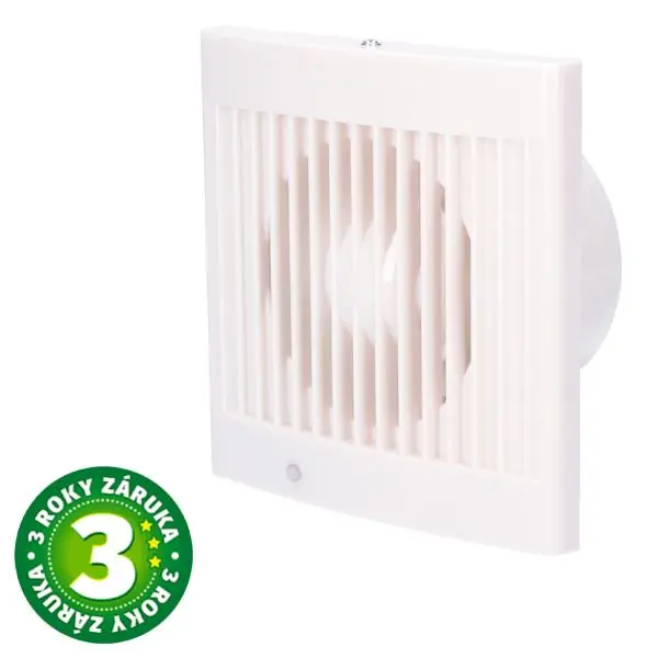 Koupelnový ventilátor GSC Amina 100mm, 71m3/h, 38dB, 15W, bílý, 3 roky záruka