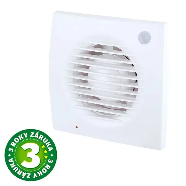 Koupelnový ventilátor GSC Lapai s pohybovým čidlem, 100mm, 68m3/h, 38dB, 15W, bílý