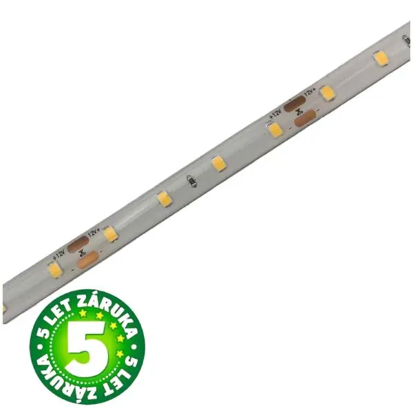 Prémiový LED pásek 64x2835 smd 8W/m, 1160lm/m, voděodolný, studená, délka 5m, 5 let záruka