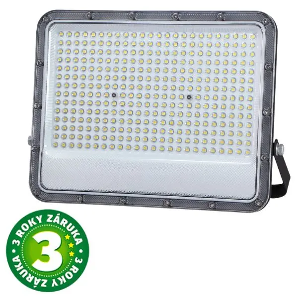 Prémiový ultratenký LED reflektor šedý 200W 20000lm, studená barva světla, 3 roky záruka