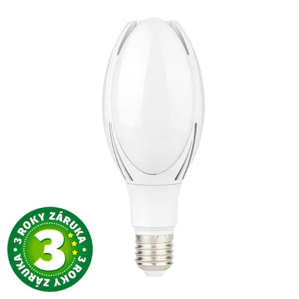 LED žárovka E27 50W 5500lm, studená, délka 26,4cm, ekvivalent 370W, 3 roky záruka