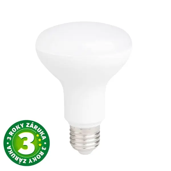 Prémiová LED žárovka E27 12W 1200lm R80 denní, ekv. 85W, 3 roky záruka