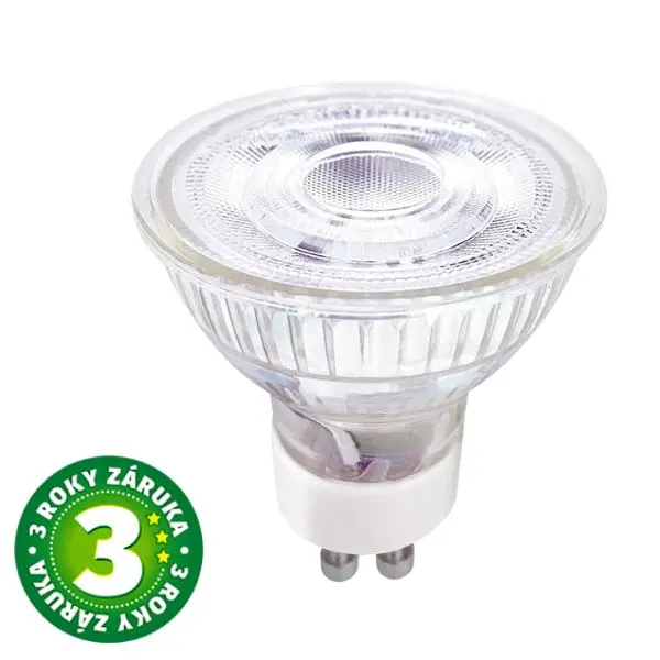 Prémiová LED žárovka GU10 5W 445lm, skleněná, denní, ekv. 38W, 3 roky záruka