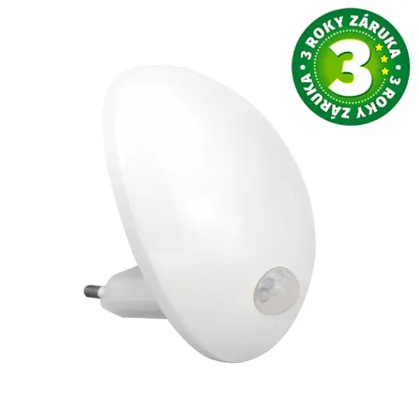 Noční světlo do zásuvky, čidlo pohybu a soumrakový senzor, 0,65W, GSC, teplá barva světla