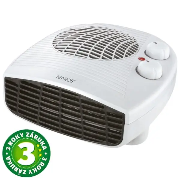 Přenosný přímotop + ventilátor, 2 stupně topného výkonu, max 2000W, horizontální, na 20m2