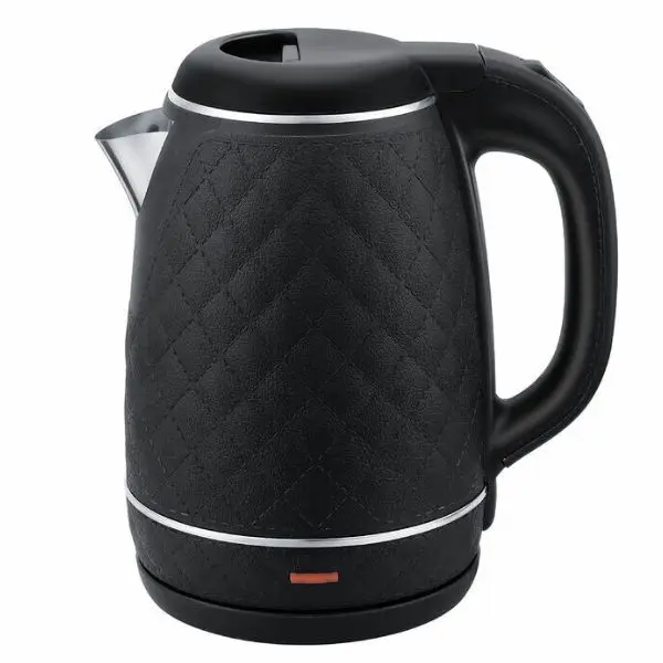 Rychlovarná konvice 1,8l, Brock, plast a nerez, 1500W, černá, vzhled obložení kůží