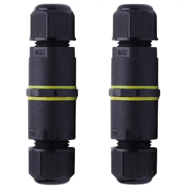 2 x Vodotěsná kabelová spojka dvou 3-žilových vodičů 0,5-1,5mm, IP68, celkem 4-8mm