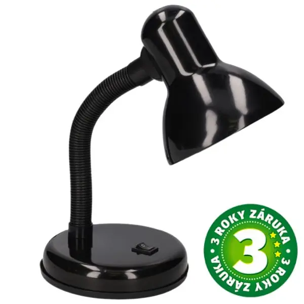 Stolní lampa na 1 žárovku E27 max 40W, černá, Hodori, 3 roky záruka