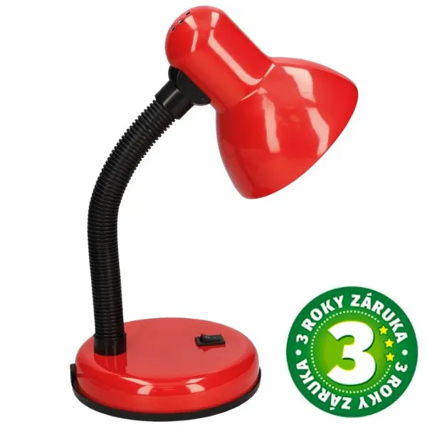 Stolní lampa na 1 žárovku E27 max 40W, červená, Hodori, 3 roky záruka