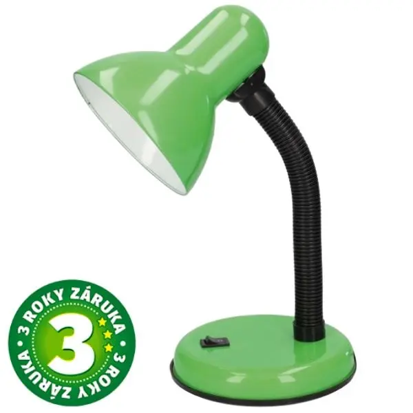 Stolní lampa na 1 žárovku E27 max 40W,  zelená, Bell, 3 roky záruka