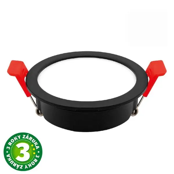 Prémiové podhledové LED svítidlo Lumati 4W 350lm, CCT, černé, kruh, 7,5cm, 3 roky záruka