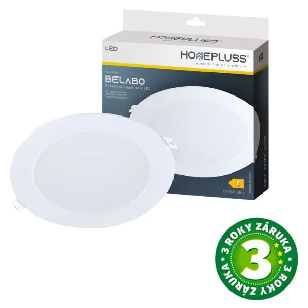 Vestavný LED panel 12W 1056lm, denní, kruhový, 17cm, 3 roky