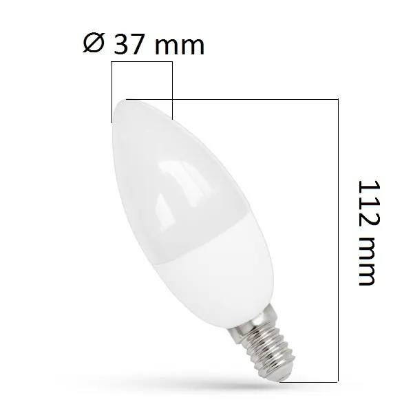 LED žárovka svíčka E14 1W 90lm teplá, ekvivalent 10W