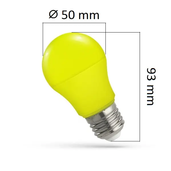 Barevná LED žárovka E27 4,9W žlutá