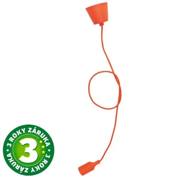 Závěsné stropní svítidlo na 1 žárovku E27 max 60W, délka 1m, GSC, oranžové, 3 roky záruka
