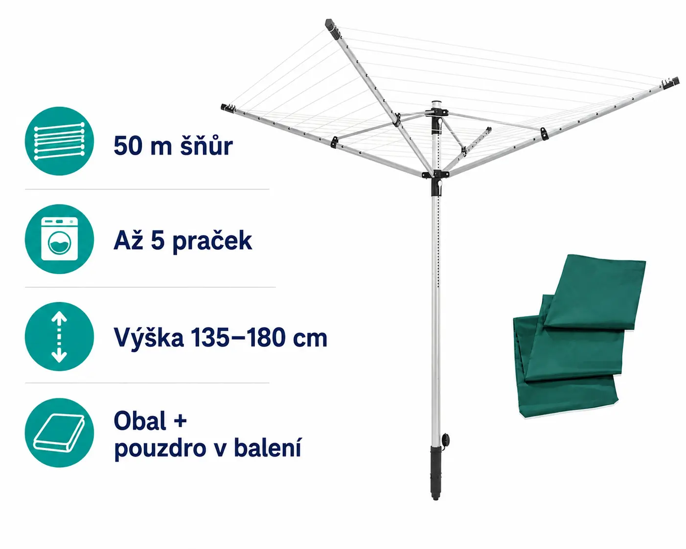 Leifheit LINOPUSH 500 venkovní sušák 85360