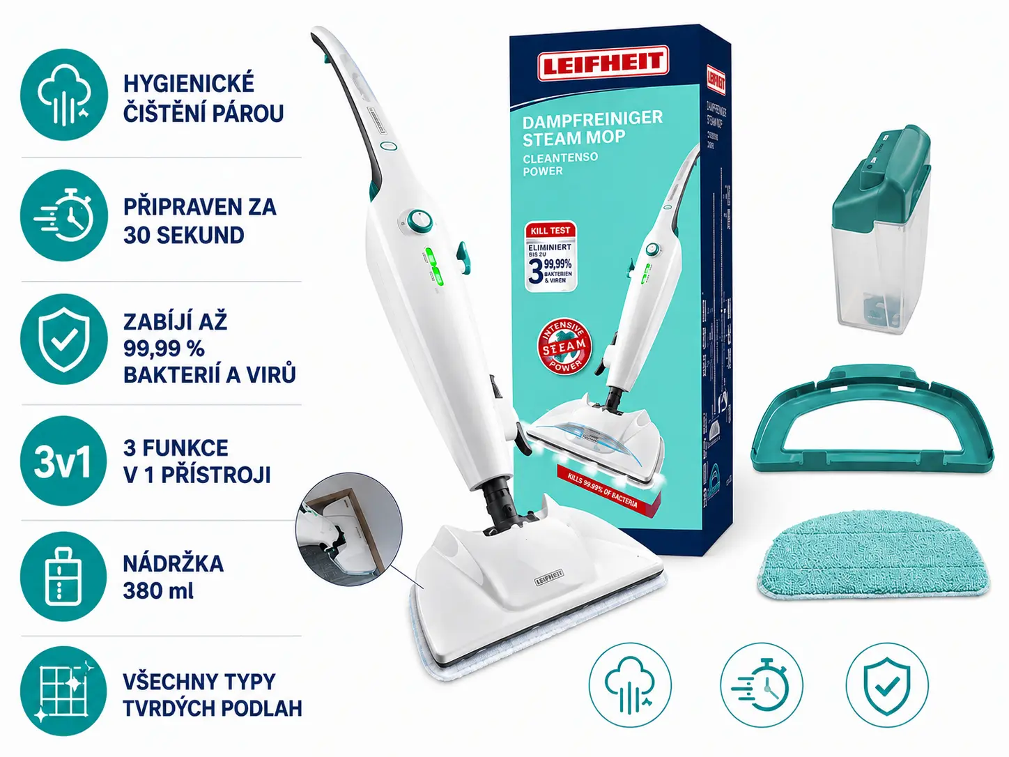 Leifheit Parní čistič Clean Tenso Power 11940