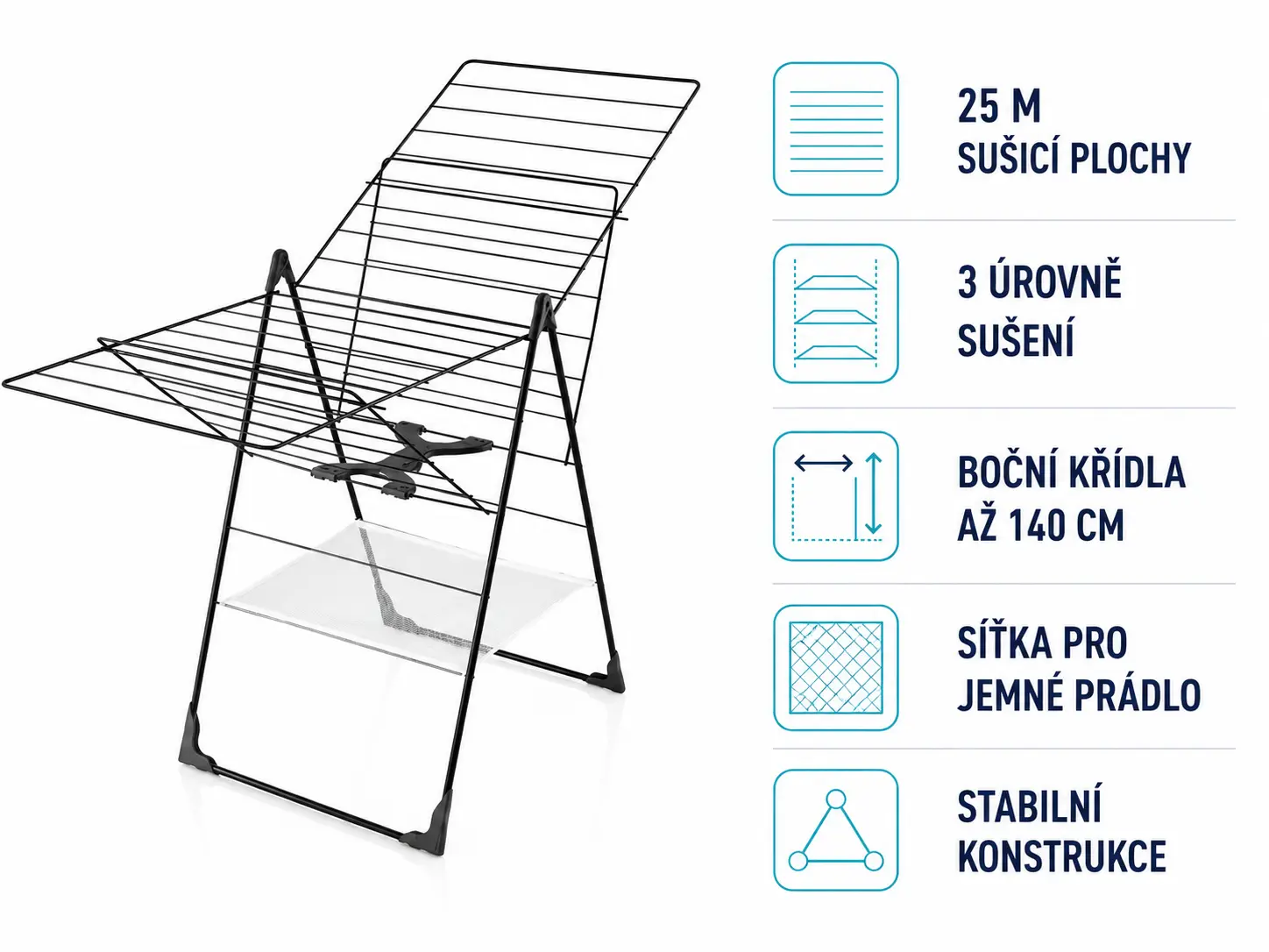 Leifheit Sušák na prádlo Classic 250 Flex Black 81472