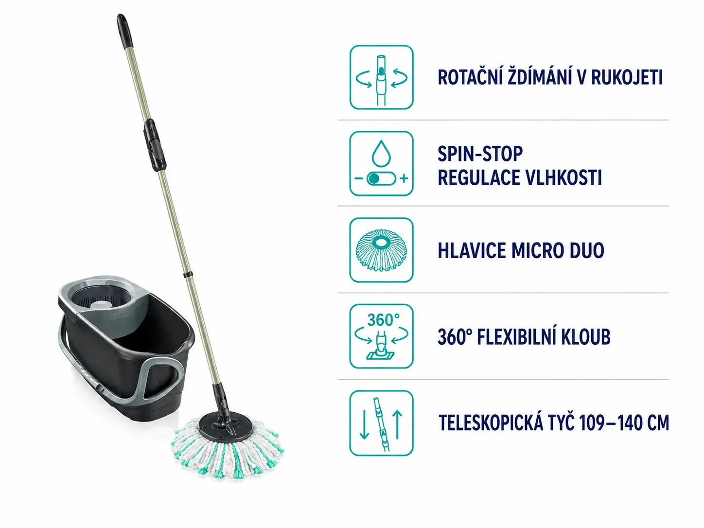 Set CLEAN TWIST Mop Ergo BLACK 52150