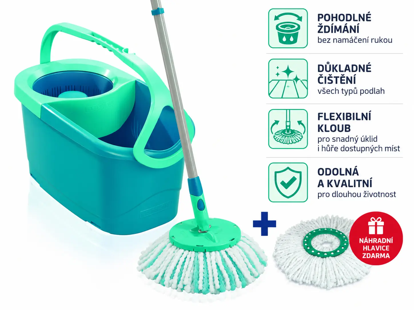 Set CLEAN TWIST Disc Mop + náhradní hlavice Microfibre ZDARMA 55424