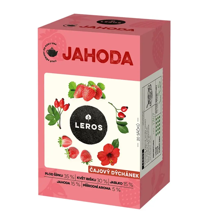 LEROS Čajový dýchánek jahoda 20x2g