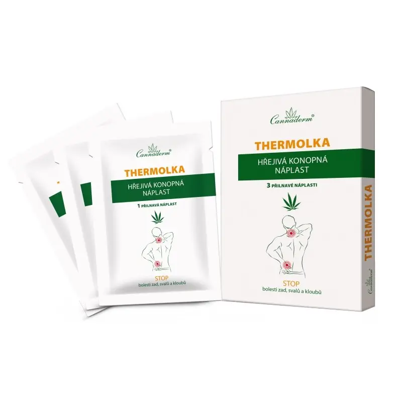 CANNADERM Thermolka hřejivá konopná náplast 3 ks