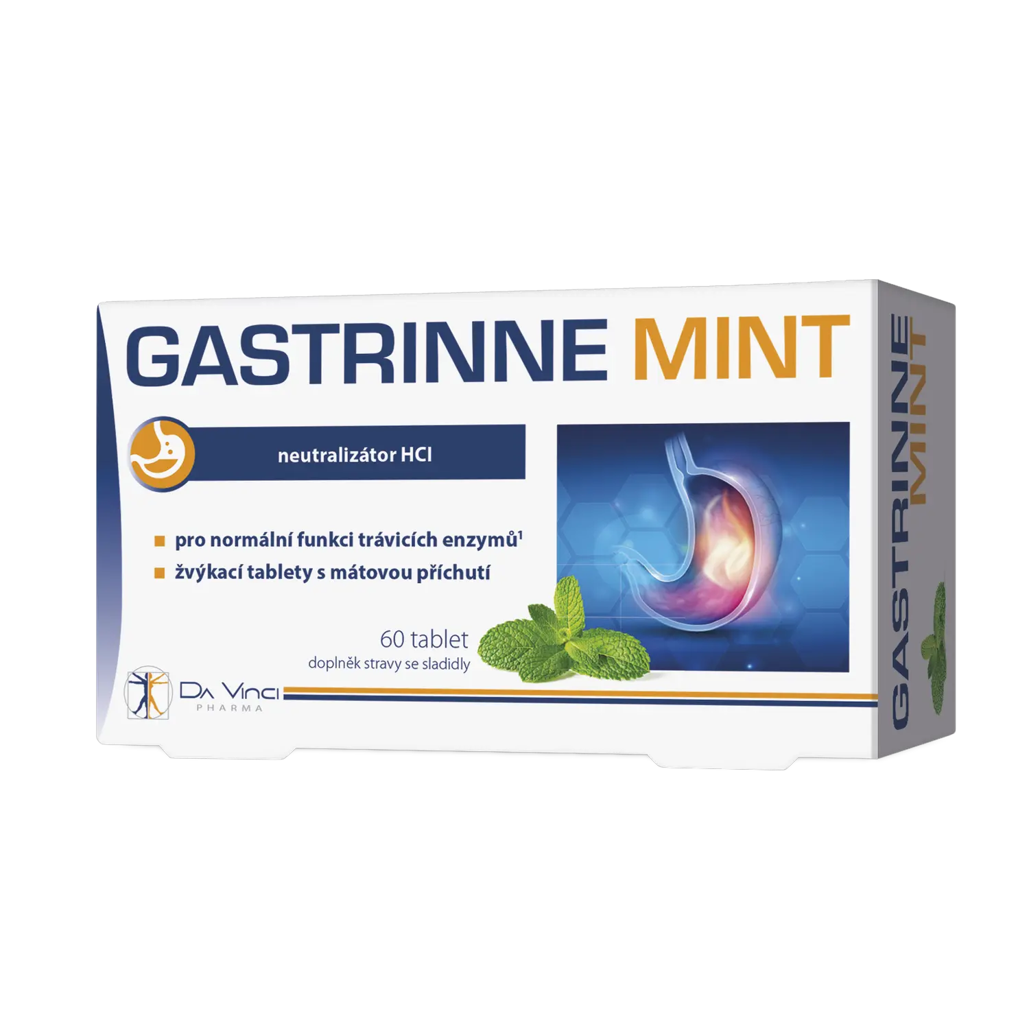 Gastrinne mint Da Vinci Pharma 60 žvýkacích tablet