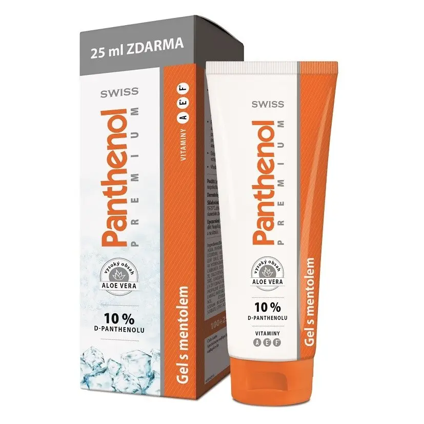 Swiss Premium Panthenol 10% chladivý gel s mentolem pro hydrataci podrážděné pokožky 125 ml