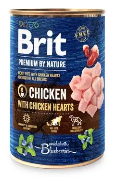 Brit Premium Dog By Nature  Konzerva Chicken & Hearts 400g