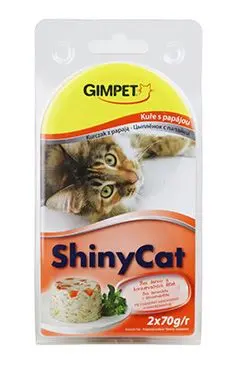 Gimpet ShinyCat konz. kuře&papája 2x70g + Množstevní sleva