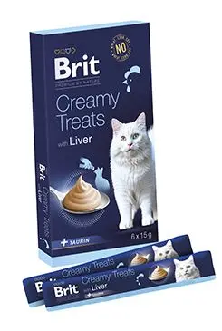 Brit Pamlsky pro kočky Premium by Nature Cat Creamy Treats with Liver, 6x 15 g